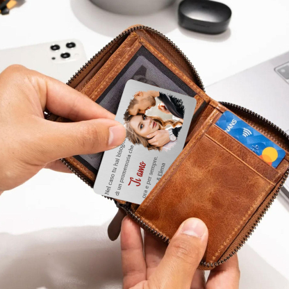 Set Regalo Personalizzato con Portafoglio e Bracciale - Foto, Nome e Iniziali Personalizzabili - Regalo per Coppie e per Lui | Jessemade