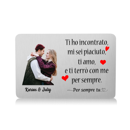 Set Regalo Personalizzato - Portafoglio in Pelle, Portachiavi con Foto e Carta Incisa per Lui | Jessemade