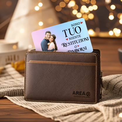 Carta Personalizzata in Acciaio Inossidabile con 1 Foto e 2 Nomi - "So