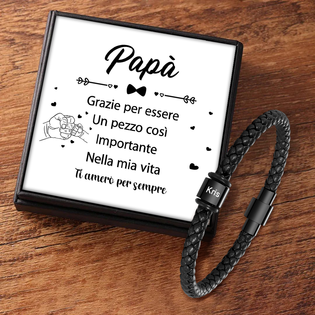 Bracciale Uomo Personalizzato – Incisione  Nome – Regalo Speciale per Papà | Jessemade