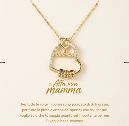 Collana personalizzata per la nonna con cuori