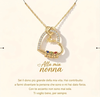 Collana personalizzata per la nonna con cuori
