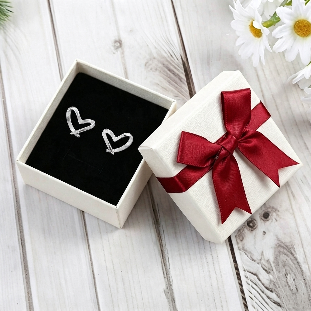 Orecchini cuore 925 argento regalo per donna