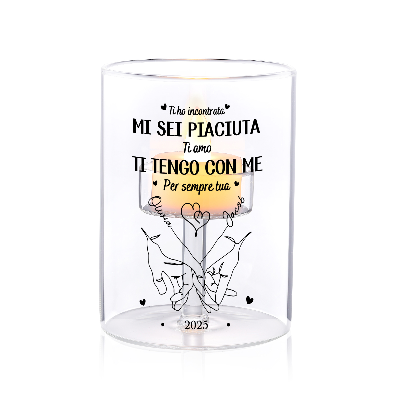 Candela a LED personalizzata per coppia - Promessa del mignolo