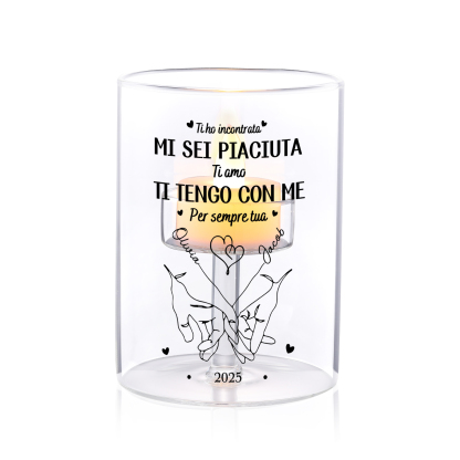 Candela a LED personalizzata per coppia - Promessa del mignolo