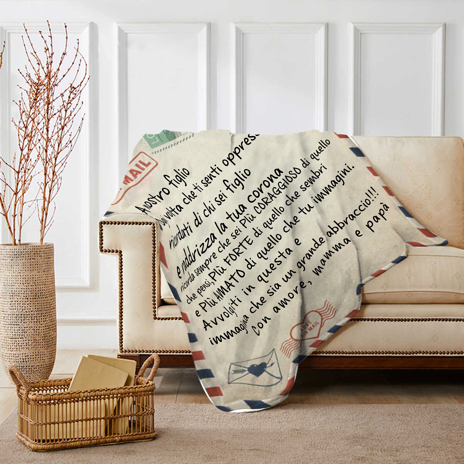 Lettera per mio figlio coperta da mamma papà regalo famiglia