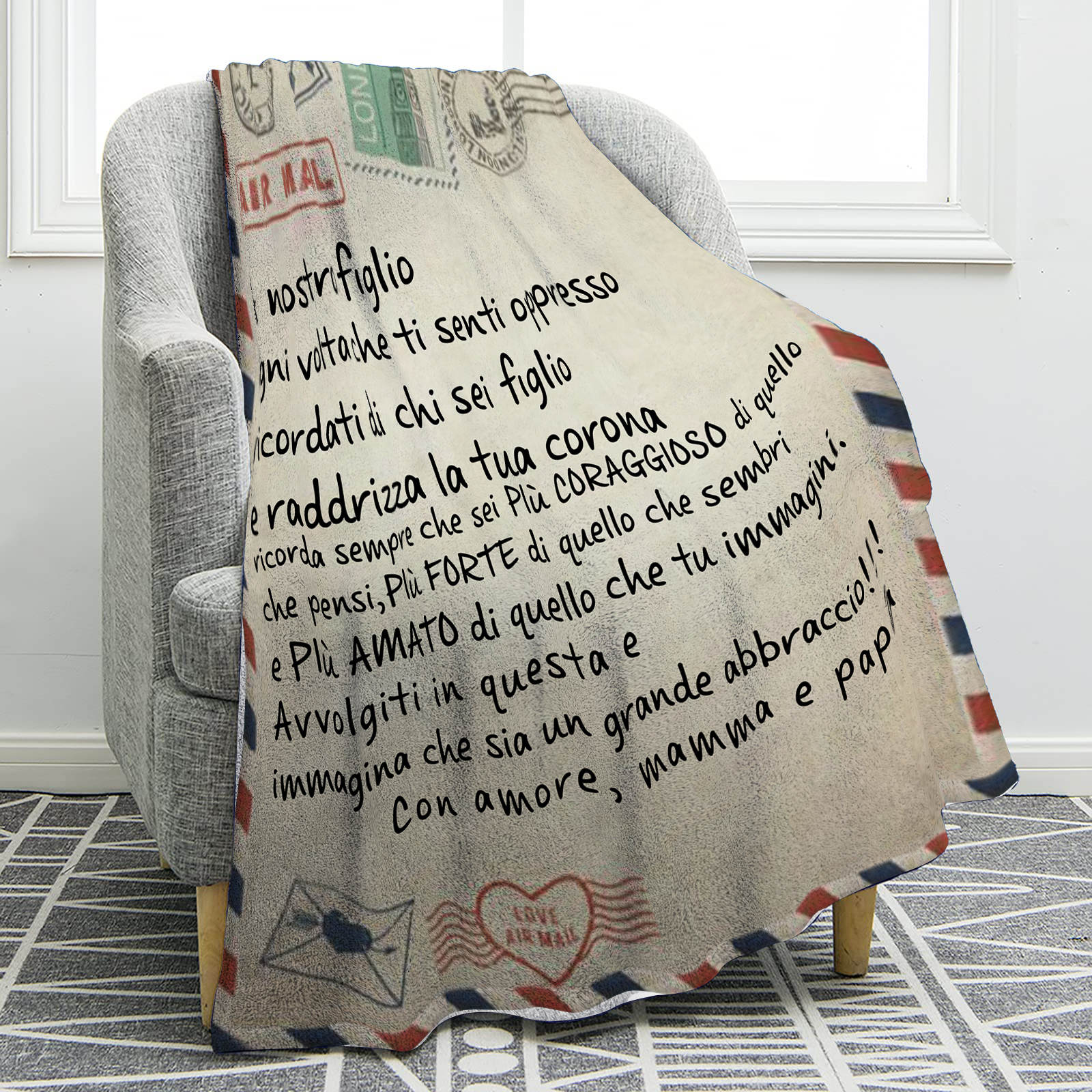 Lettera per mio figlio coperta da mamma papà regalo famiglia