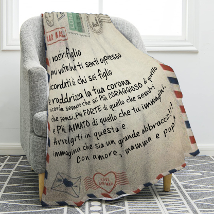 Lettera per mio figlio coperta da mamma papà regalo famiglia