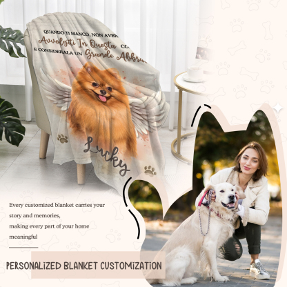Coperta commemorativa personalizzata per animali domestici - Coperta in flanella con foto e nome personalizzati | Jessemade