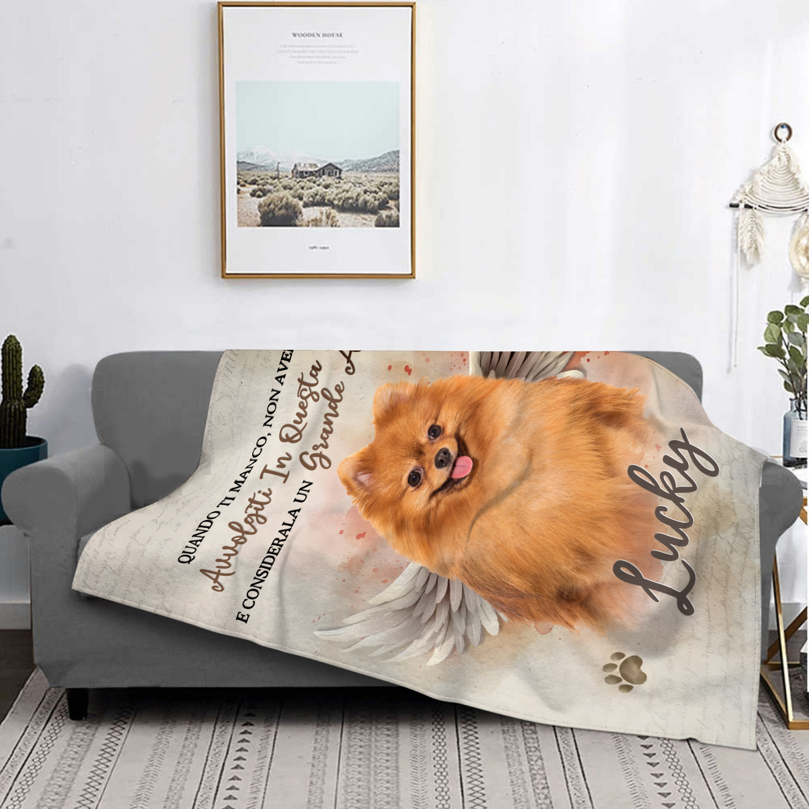 Coperta commemorativa personalizzata per animali domestici - Coperta in flanella con foto e nome personalizzati | Jessemade