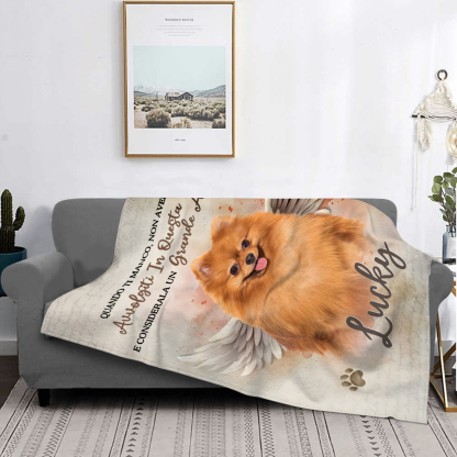Coperta commemorativa personalizzata per animali domestici - Coperta in flanella con foto e nome personalizzati | Jessemade