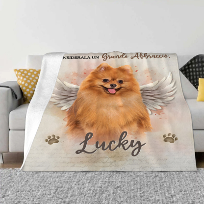 Coperta commemorativa personalizzata per animali domestici - Coperta in flanella con foto e nome personalizzati | Jessemade