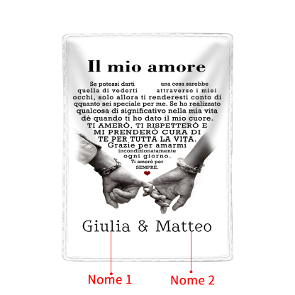 Coperta Personalizzata in Morbida Flanella con 2 Nomi - "Il mio amore" - Regalo di Natale per Lui/Lei | Jessemade