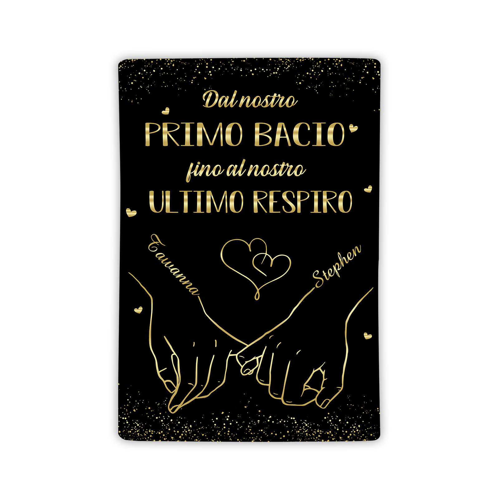 Coperta Personalizzata in Flanella Morbida con 2 Nomi - "Dal nostro primo bacio fino al nostro ultimo respiro" - Regalo di Natale per Lui/Lei | Jessemade