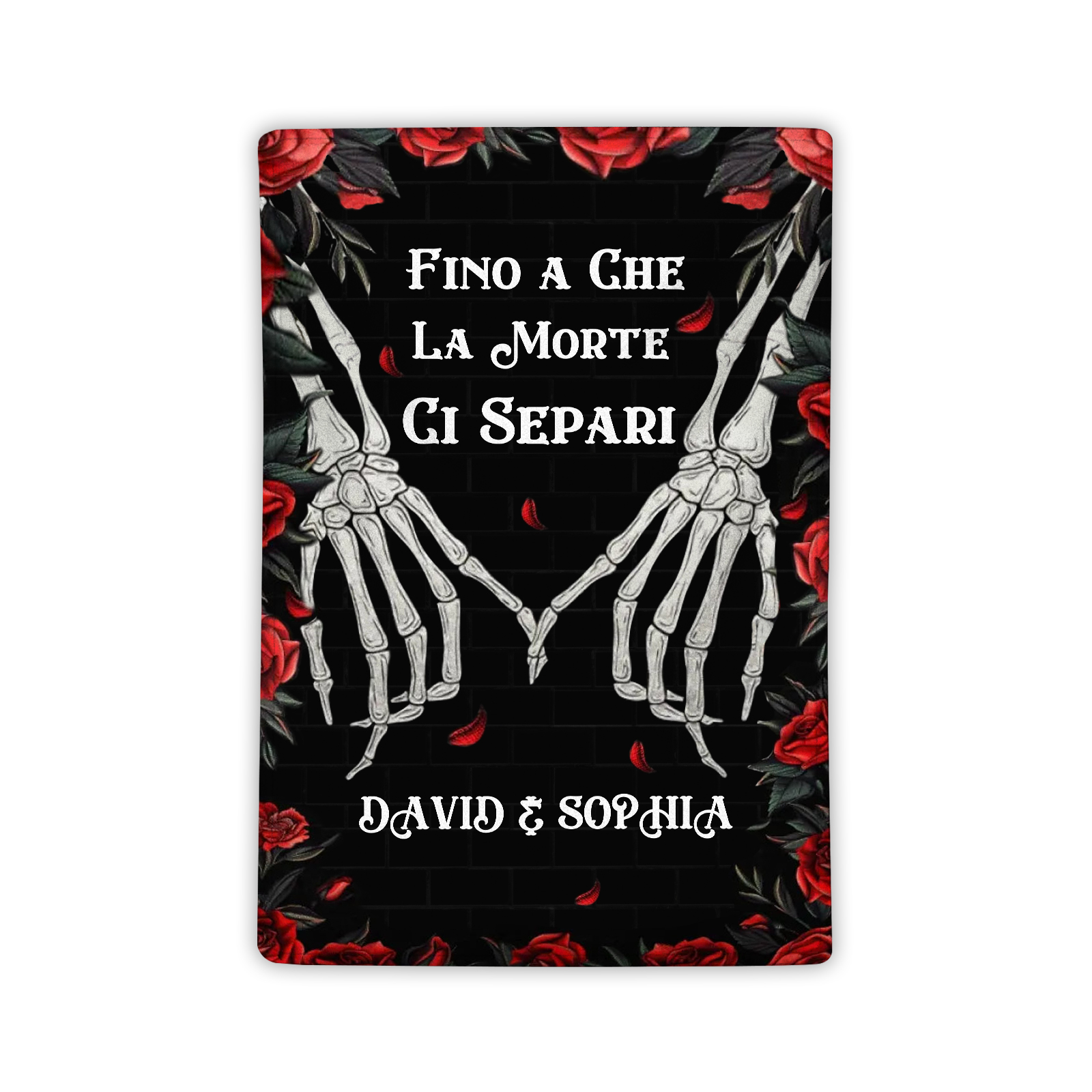 Coperta Personalizzata in Flanella Morbida con 2 Nomi - "Fino a che la morte ci separi" - Regalo di Natale per Lui/Lei | Jessemade