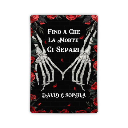 Coperta Personalizzata in Flanella Morbida con 2 Nomi - "Fino a che la morte ci separi" - Regalo di Natale per Lui/Lei | Jessemade