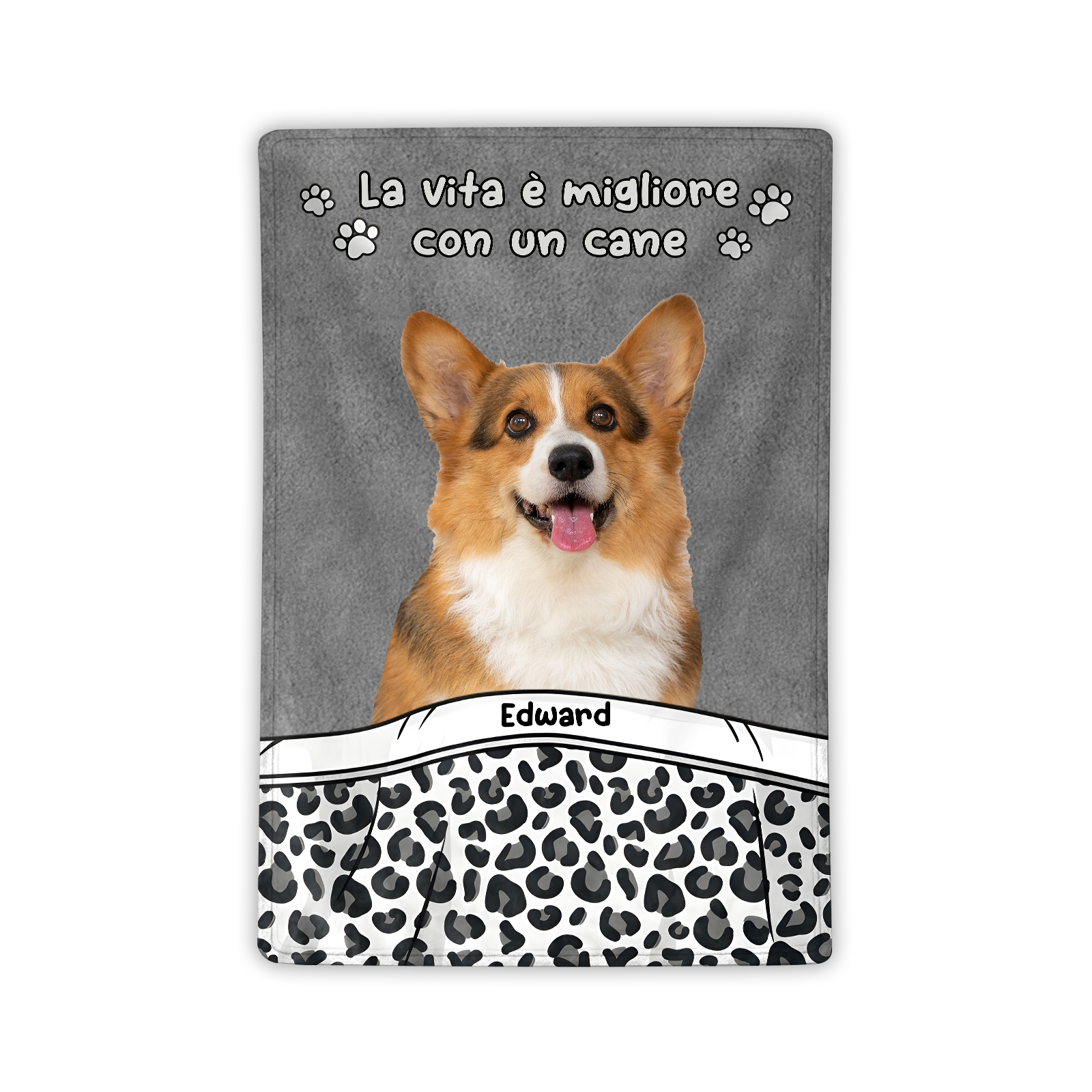Coperta personalizzata per animali domestici - Coperta in flanella con foto e nome personalizzati per gli amanti degli animali domestici | Jessmade