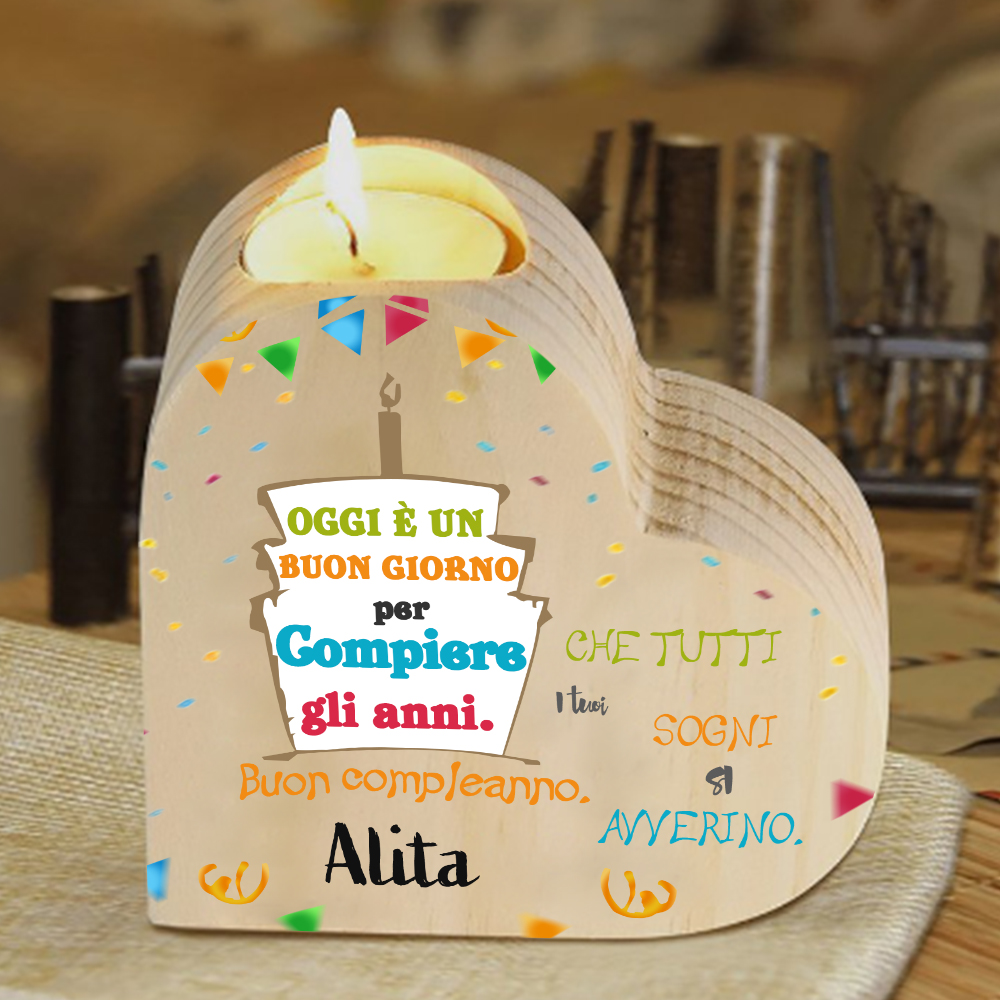 Buon compleanno figlia-Candeliere Torta di compleanno personalizzato con 1 nome