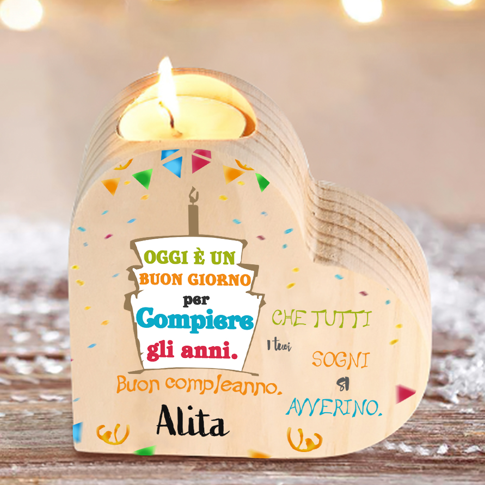 Buon compleanno figlia-Candeliere Torta di compleanno personalizzato con 1 nome