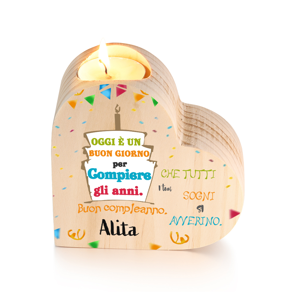 Buon compleanno figlia-Candeliere Torta di compleanno personalizzato con 1 nome