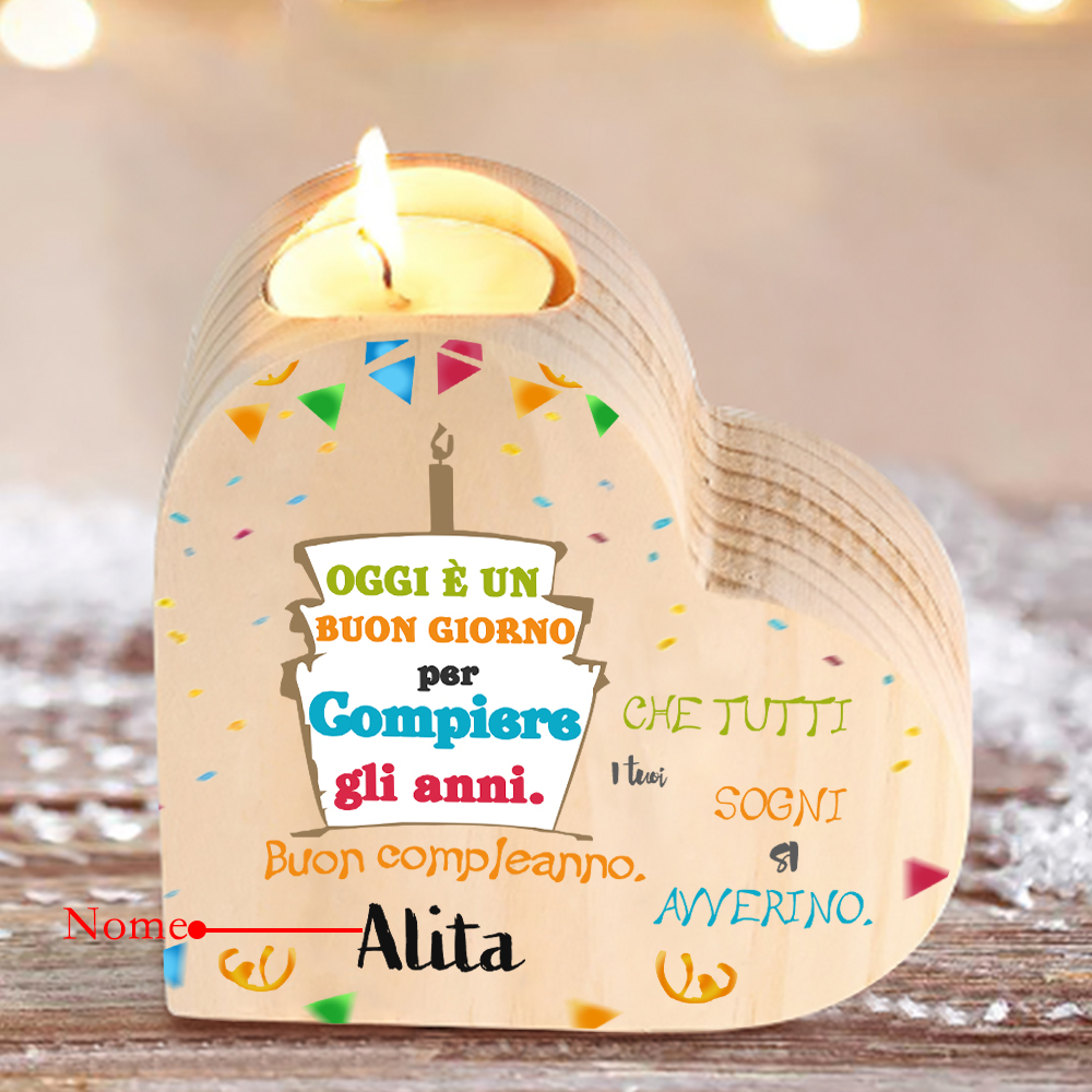 Buon compleanno figlia-Candeliere Torta di compleanno personalizzato con 1 nome