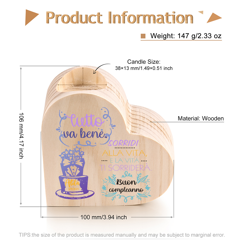 Buon compleanno-Candeliere Torta di compleanno personalizzato con 1 nome e 1 data