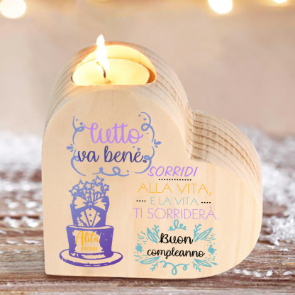 Buon compleanno-Candeliere Torta di compleanno personalizzato con 1 nome e 1 data