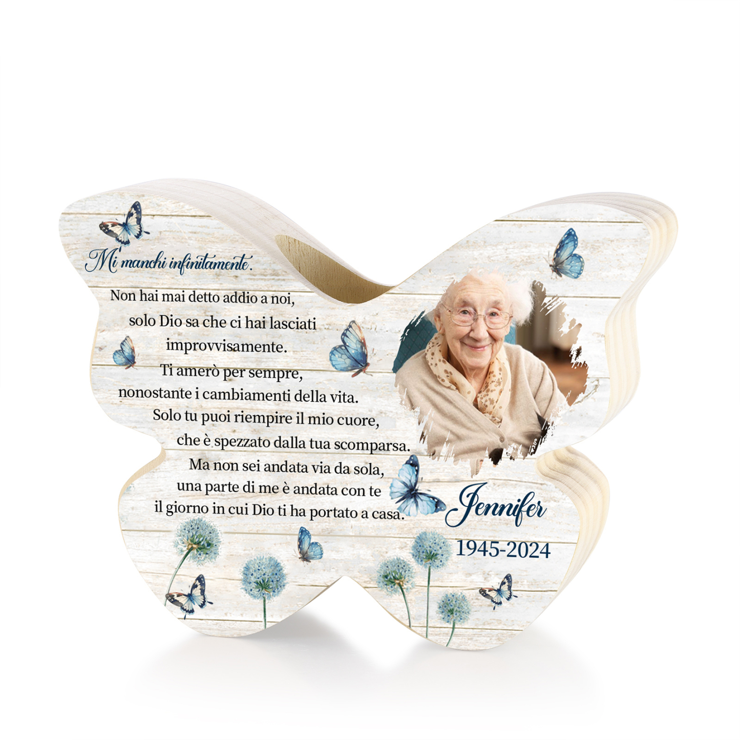 Portacandele Commemorativo a Forma di Farfalla con Foto, Data e Nome Personalizzati per Lui o Lei | Jessemade
