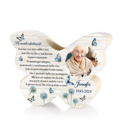 Portacandele Commemorativo a Forma di Farfalla con Foto, Data e Nome Personalizzati per Lui o Lei | Jessemade