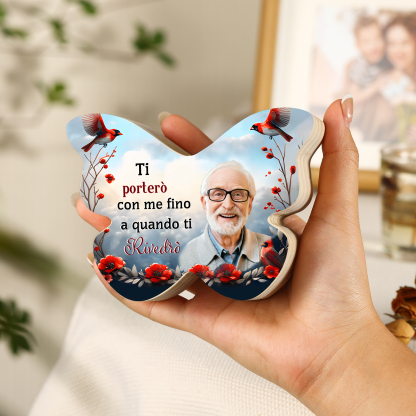 Portacandele Commemorativo in Legno a Forma di Farfalla Personalizzato con Foto | Jessemade