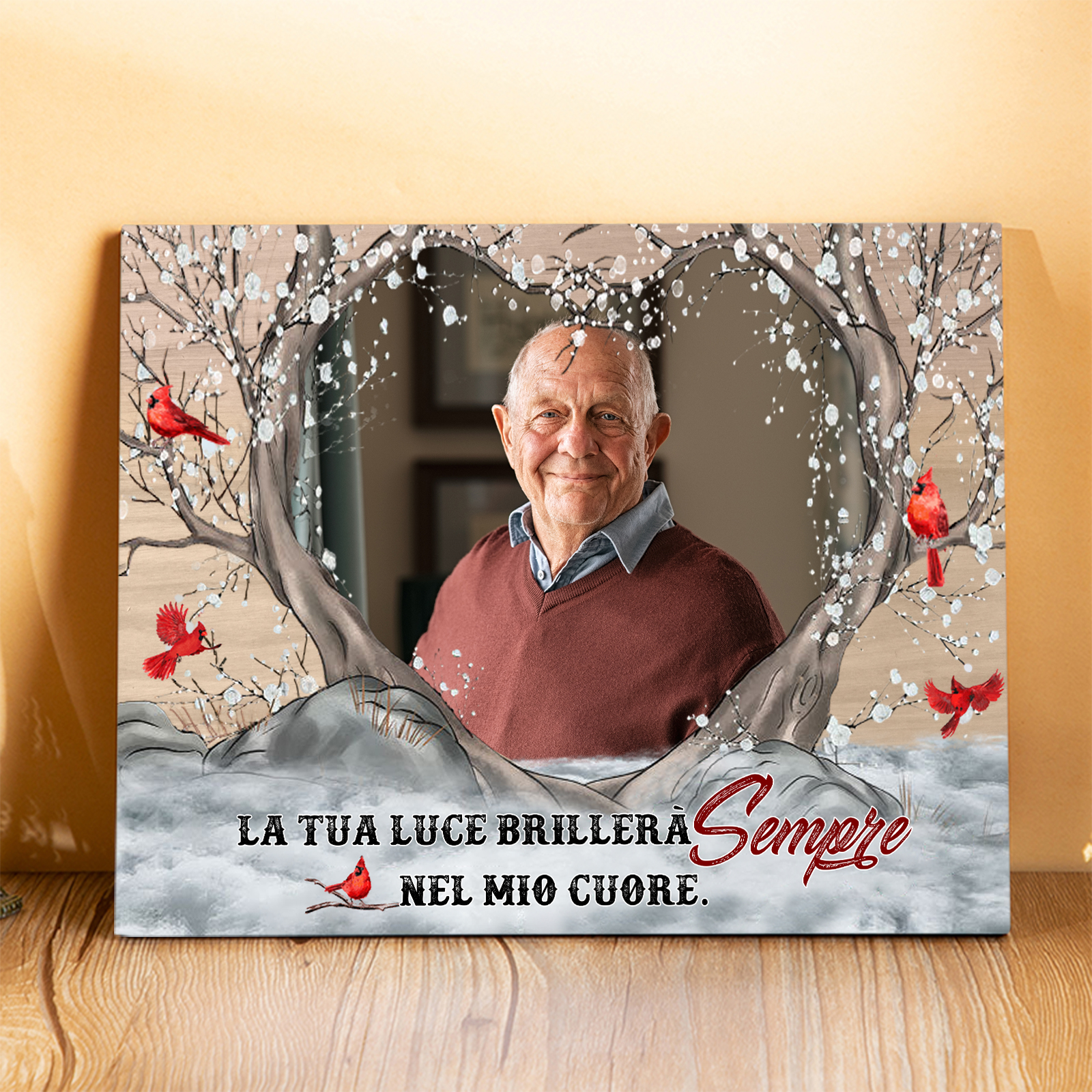 Ornamento commemorativo personalizzata con 1 foto Ornamento in legno p