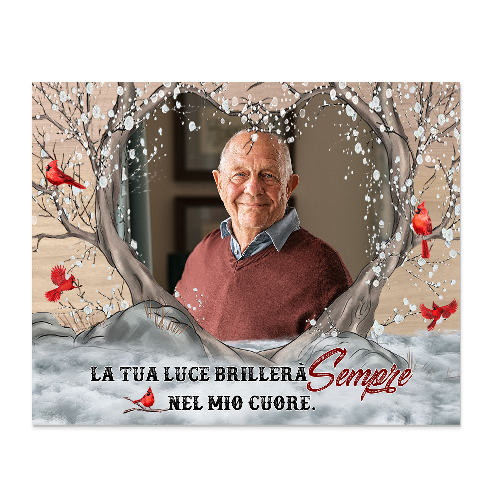 Ornamento commemorativo personalizzata con 1 foto Ornamento in legno per commemorare i cari defunti | Jessemade