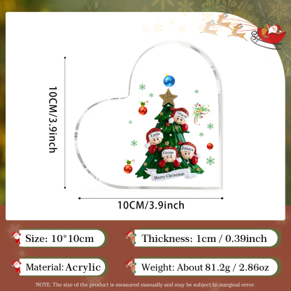 Personalised Acrylic Christmas Decoration – Custom 4 Names & Text Family Home Decor Christmas Gift for Family | Jessemade