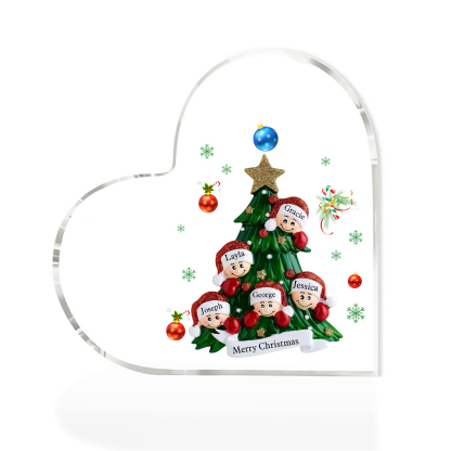 Personalised Acrylic Christmas Decoration – Custom 5 Names & Text Family Home Decor Christmas Gift for Family | Jessemade