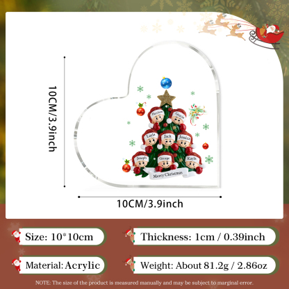 Personalised Acrylic Christmas Decoration – Custom 8 Names & Text Family Home Decor Christmas Gift for Family | Jessemade