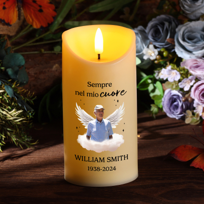 Candela Commemorativa LED Personalizzata con Foto, Nome e Data – Regal