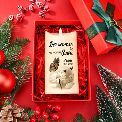 Candela LED Commemorativa Personalizzata con Nome, Foto e Data – Ricordo Unico per i Tuoi Cari | Jessemade