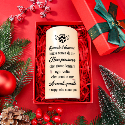 Candela LED Commemorativa Personalizzata con 1 Nome, 1 Foto - "Questa Luce Rimane come un Ricordo Amorevole" - Regalo di Natale per Amato Animale | Jessemade