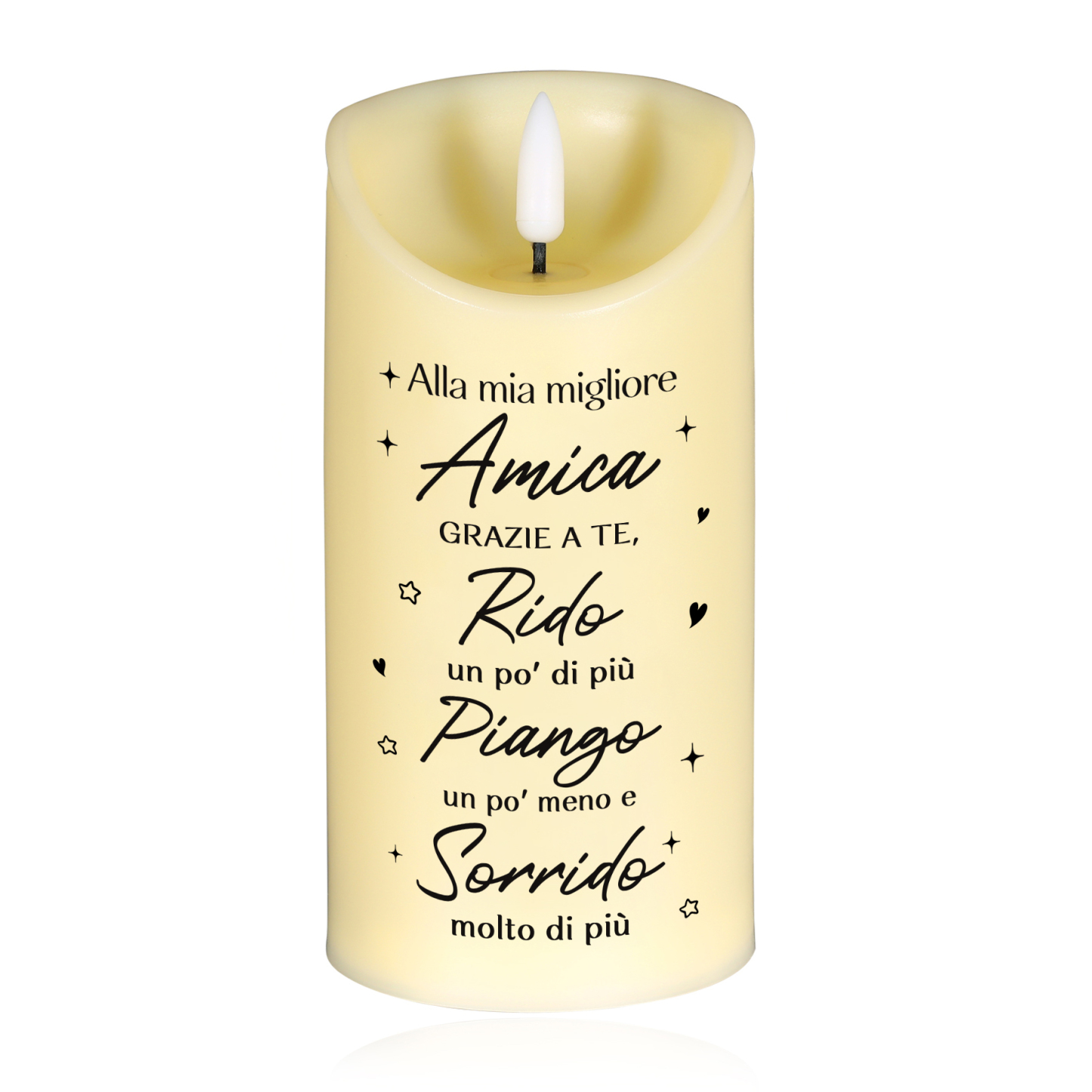 Candela LED Personalizzata con 2 Nomi e Disegno delle Mani – "Grazie per essere Mia Sorella di Cuore" - Regalo di Natale per Lei | Jessemade