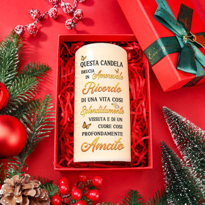 Candela LED Commemorativa Personalizzata con 1 Nome, 1 Foto e 1 Data - "Questo Natale, un Ricordo Profondo da Donare ai Tuoi Cari" - Regalo di Natale per Famiglia | Jessemade
