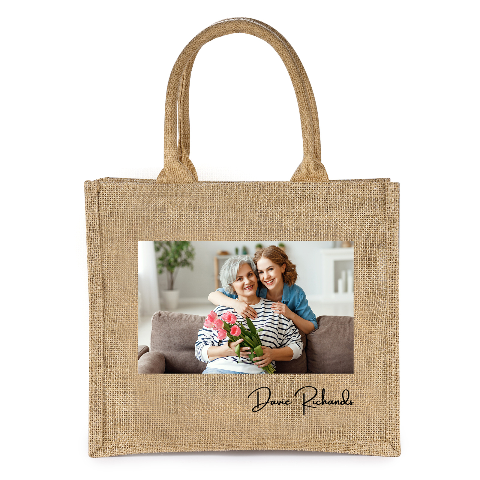 [Copy]Borsa tote con acrobaleno in vela con 1 testo personalizzato regalo per il ritorno a scuola
