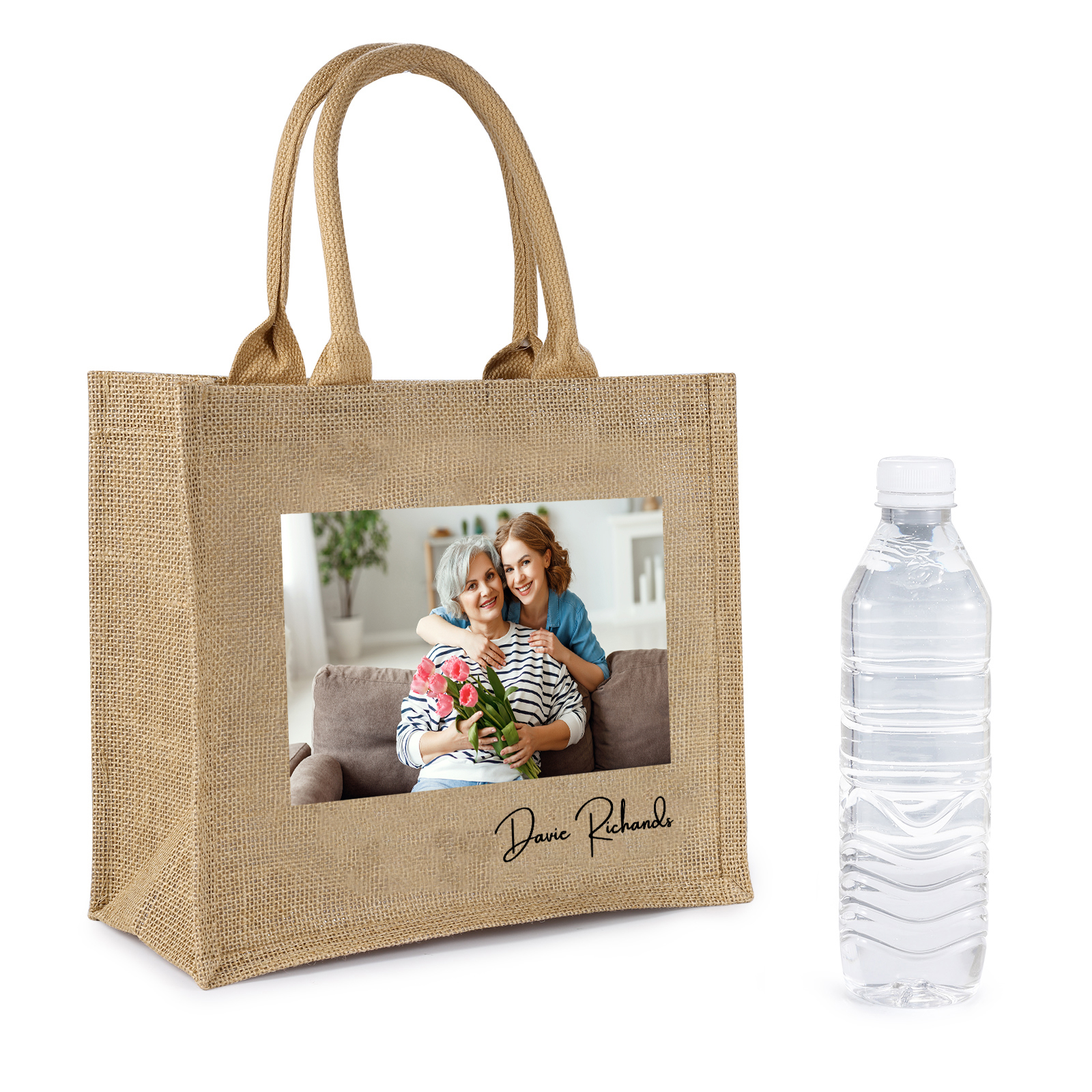 [Copy]Borsa tote con acrobaleno in vela con 1 testo personalizzato regalo per il ritorno a scuola
