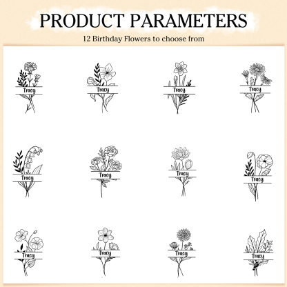 Borsa tote con 1 fiore di nascita e 1 nome personalizzato regalo per il ritorno a scuola