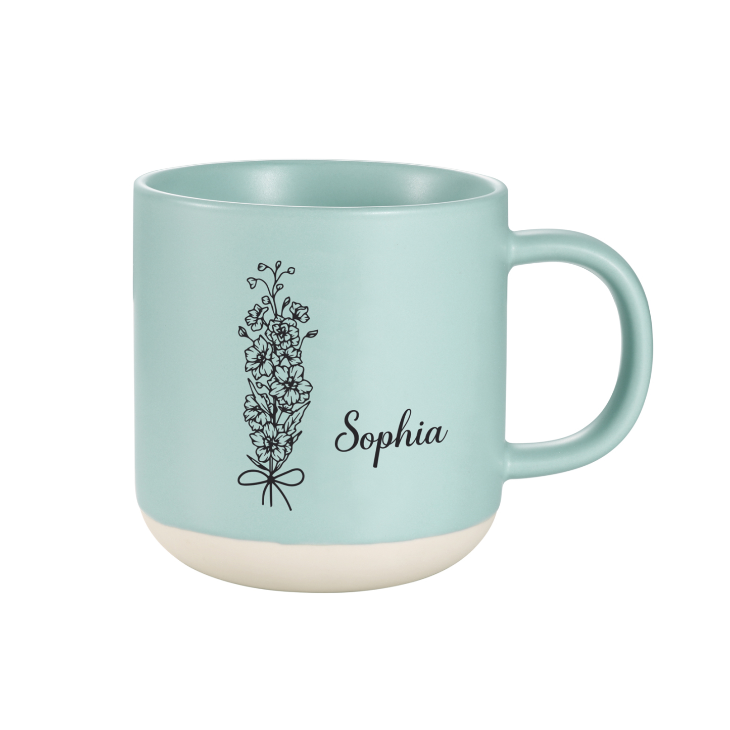 Tazza in ceramica con firoe di nascita e 1 nome personalizzabili per coppia/nonna/mamma multicolori da scegliere