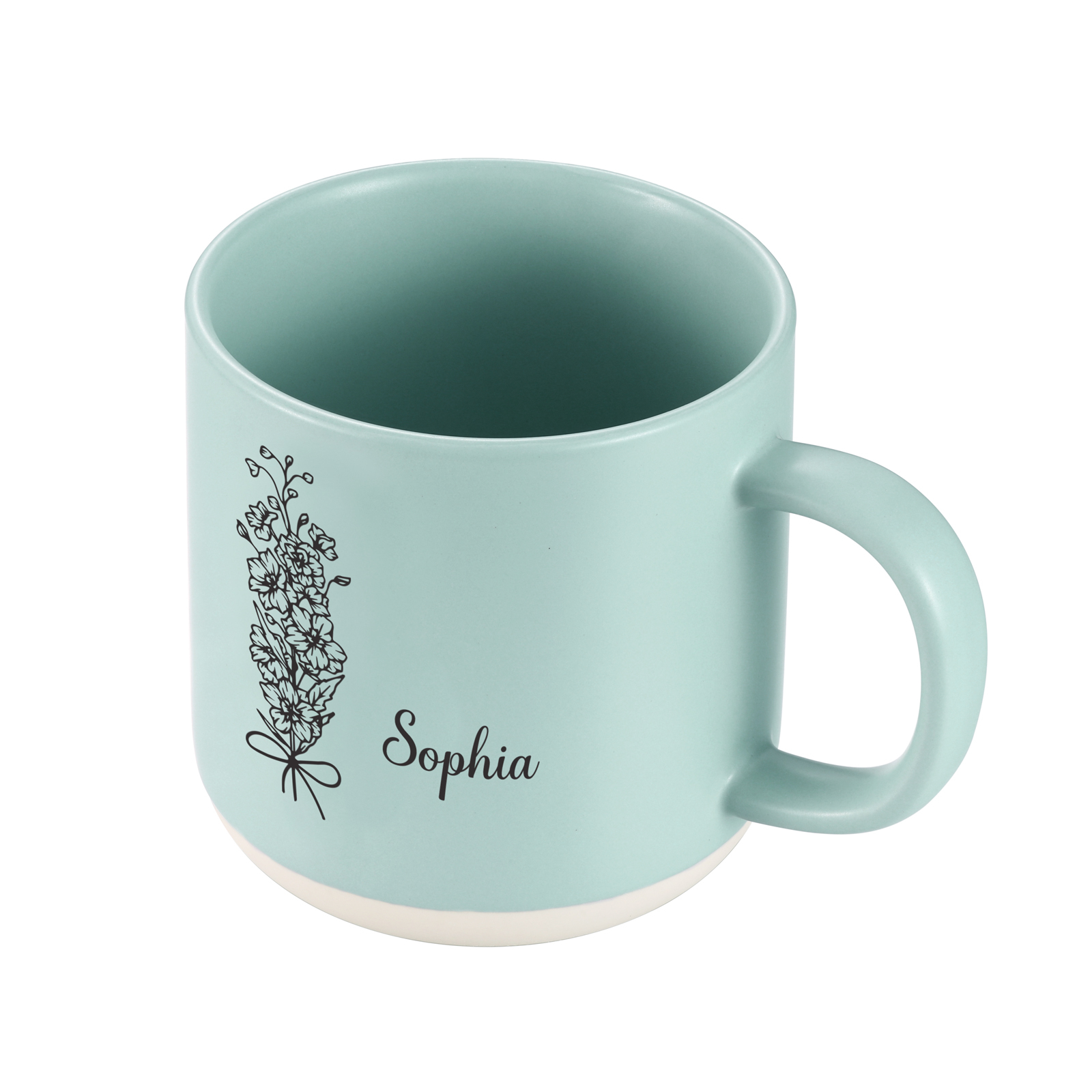 Tazza in ceramica con firoe di nascita e 1 nome personalizzabili per coppia/nonna/mamma multicolori da scegliere