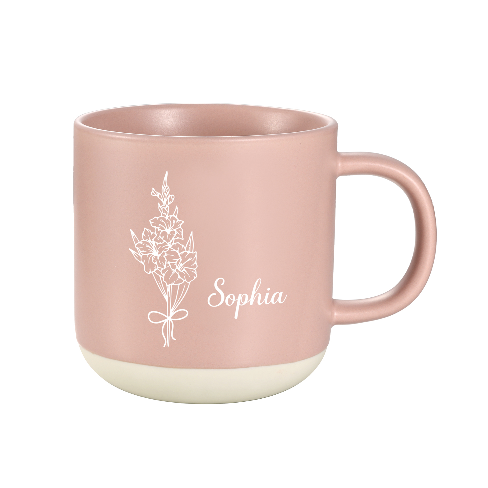 Tazza in ceramica con firoe di nascita e 1 nome personalizzabili per coppia/nonna/mamma multicolori da scegliere