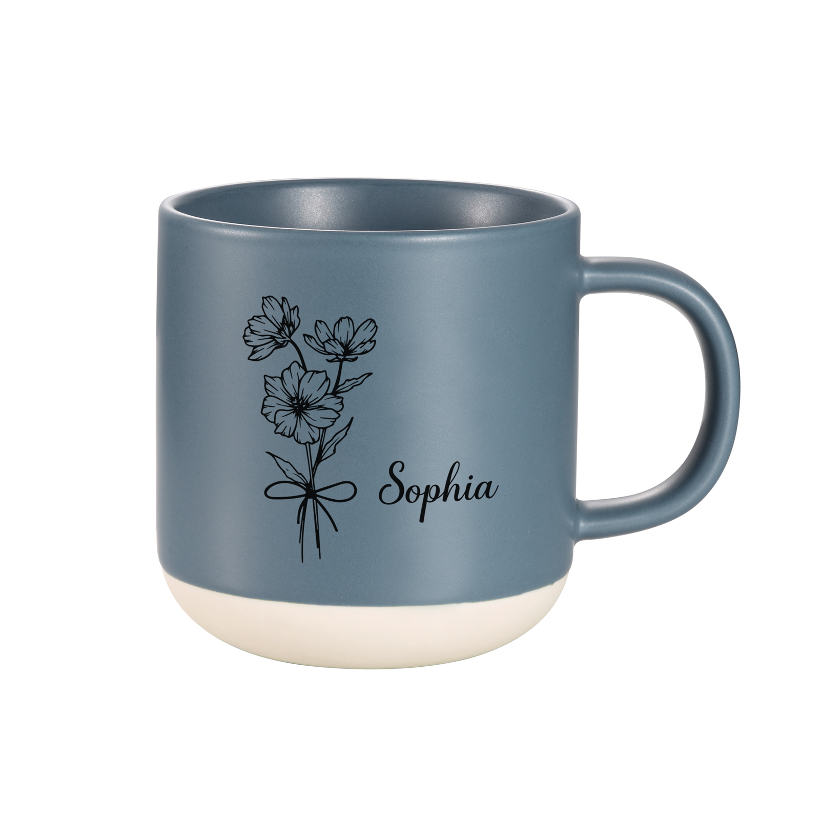 Tazza in ceramica con firoe di nascita e 1 nome personalizzabili per coppia/nonna/mamma multicolori da scegliere