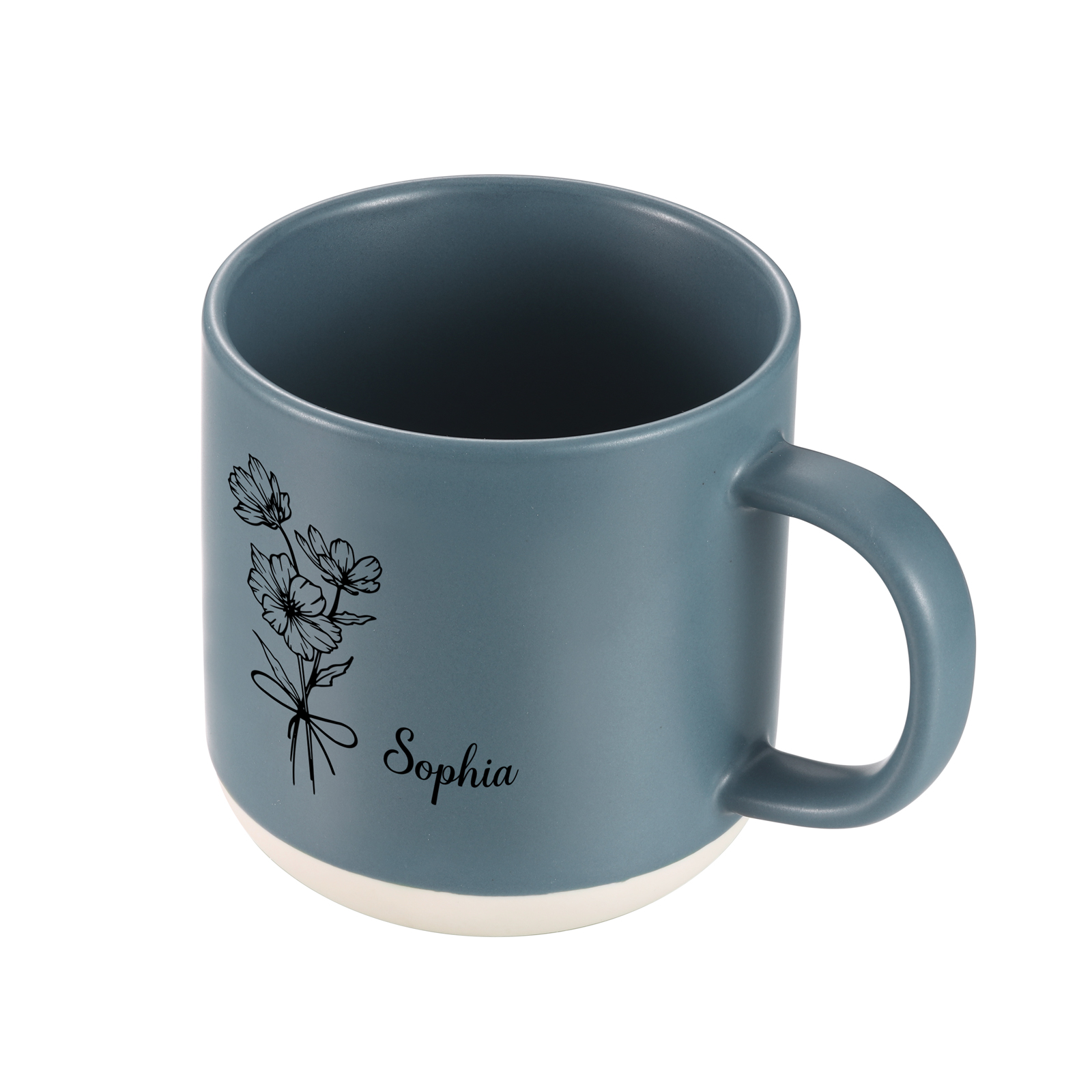 Tazza in ceramica con firoe di nascita e 1 nome personalizzabili per coppia/nonna/mamma multicolori da scegliere