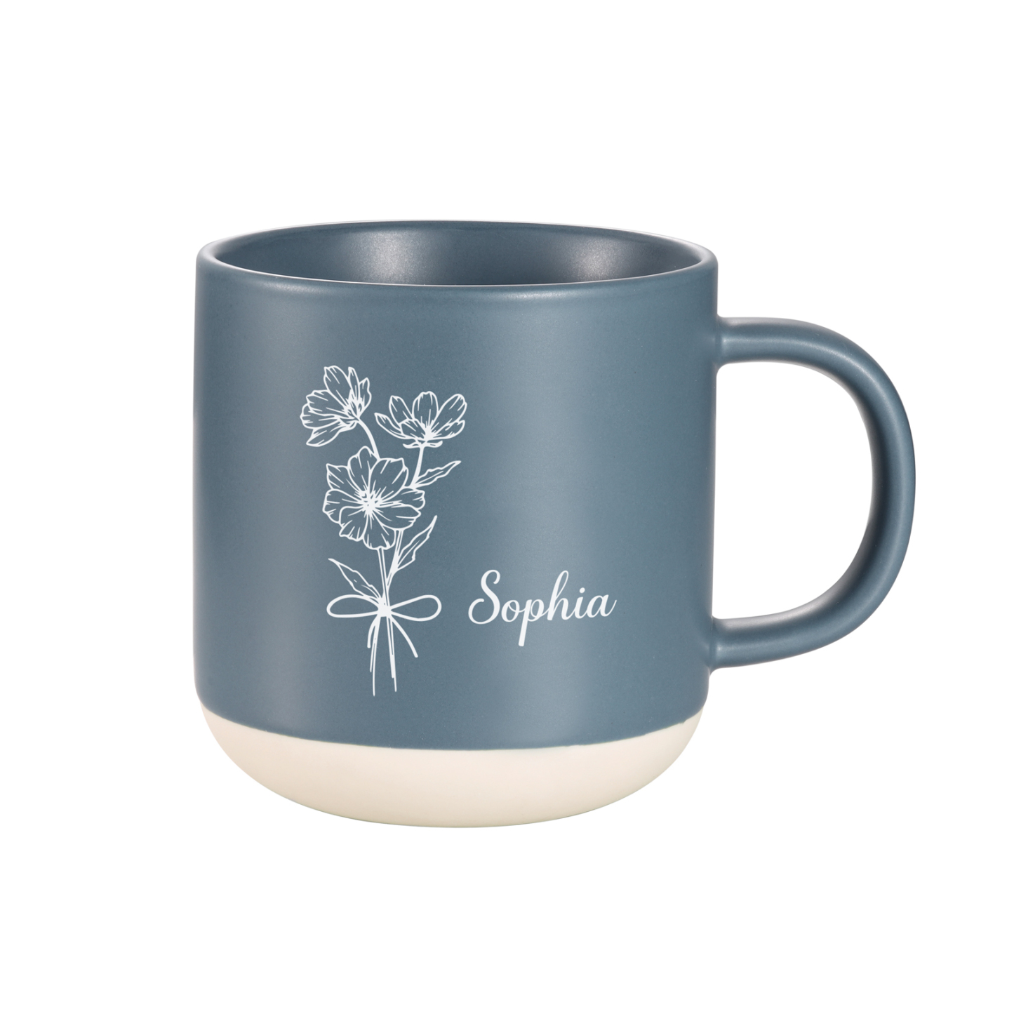 Tazza in ceramica con firoe di nascita e 1 nome personalizzabili per coppia/nonna/mamma multicolori da scegliere