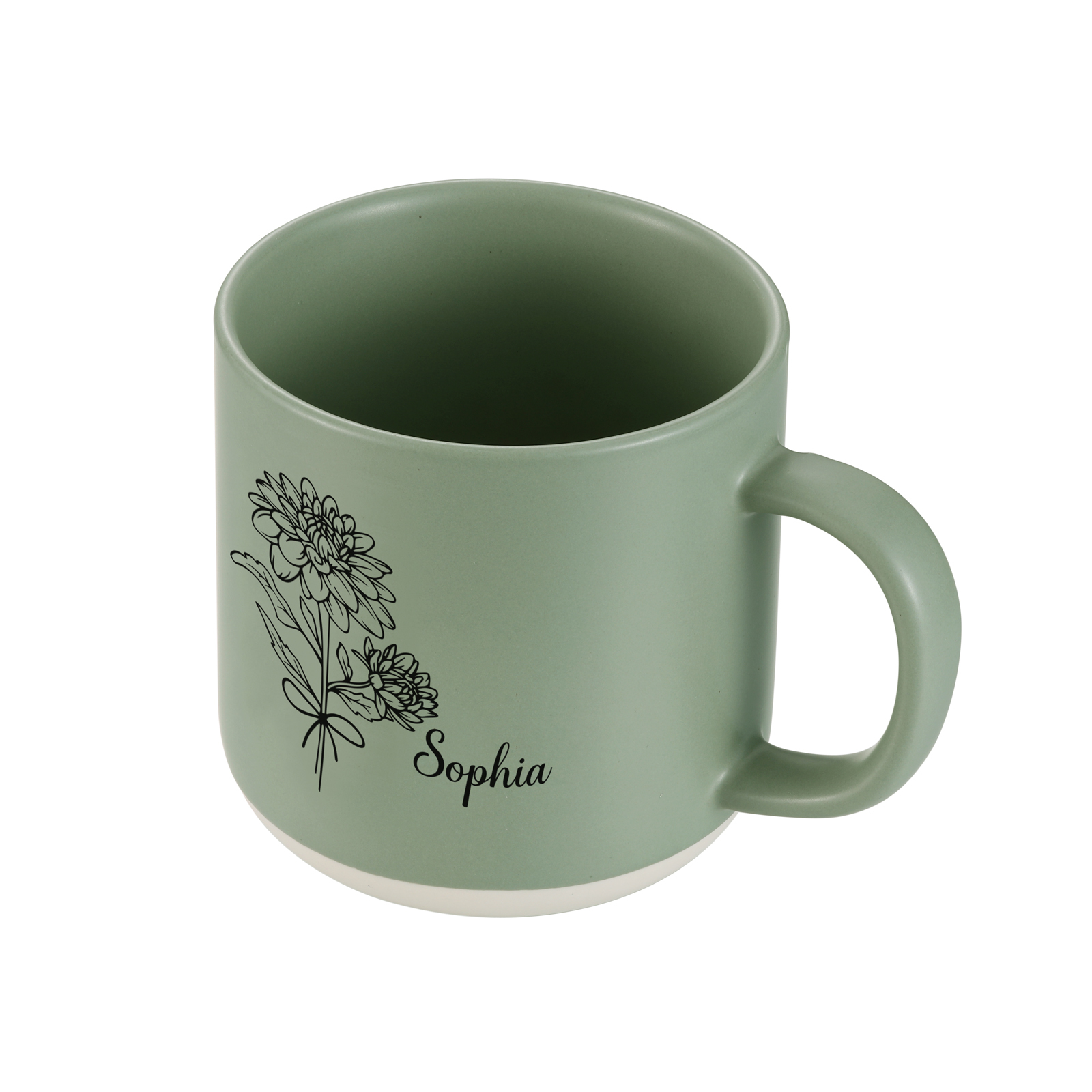 Tazza in ceramica con firoe di nascita e 1 nome personalizzabili per coppia/nonna/mamma multicolori da scegliere